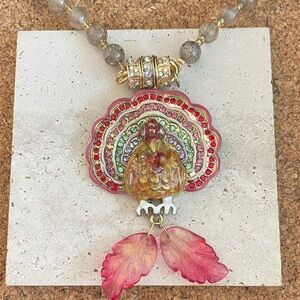 Kirks Folly Multicolor Turkey Pendant Necklace